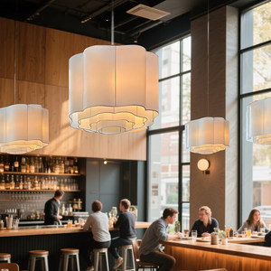 Japanese Wabi Sabi Style Chandelier Six Head E27 Energy Saving Lamp Round Shape For Home Restaurant Teahouse <b>Zen</b> Inspired Cloud - Product Image 3