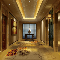 Tapis de luxe mur à mur en laine imprimé bleu doré pour salle de banquet salle de mariage théâtre hôtel
