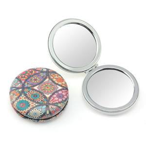 Round <b>Foldable</b> Makeup <b>Mirror</b> Compact Double Sided PU Leather Vintage Mandala Compact <b>Mirror</b> for Purses Portable for Daily Use - Product Image 4