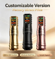 Stylo de tatouage numérique sans fil rechargeable OEM/ODM à marque privée, machine rotative pour tatouage corporel avec deux batteries