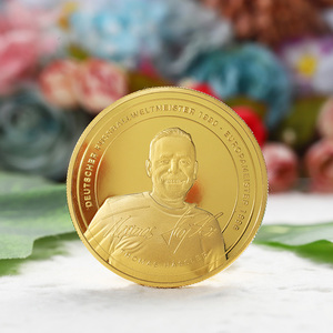 Nouvelles Collections 2025 de Pièces Rondes Estampées à Chaud de Stars du Sport, Pièce de Monnaie 3D Brillante Plaqué Or avec Logo de Football Gravé - Product Image 1