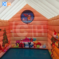 Maison de Noël du Père Noël gonflable Grotte du Père Noël gonflable pour la décoration d'événements de vacances