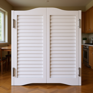 Portes Doubles de Salon 36L x 36H avec Sommet Arqué, Kit de Porte Intérieure en Bois de Pin Blanc Style Café Français - Product Image 2