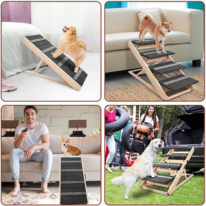 Escaleras para mascotas de 4 escalones con asa, escaleras plegables de madera para mascotas, escalones para perros - Product Image 2