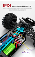Voiture RC tout-terrain 4x4 haute vitesse à l'échelle 1/16, 2,4 GHz, télécommande sans balais, voiture RC de drift pour enfant