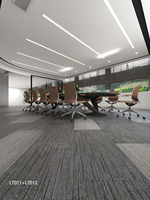 Dalles de moquette commerciales antidérapantes en boucle, ignifuges, lavables et amorties, 50x50cm, pour bureau et maison, avec support en polypropylène