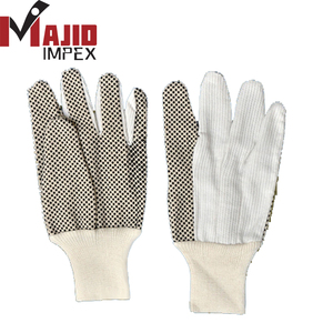 Leather Safety <b>Gloves</b> with <b>PVC</b> Dots 14 Inch Customized Color BEST PRICE - Product Image 3