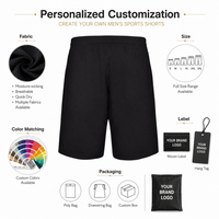 Shorts de sport pour hommes personnalisés avec logo, séchage rapide, en polyester respirant et léger, pour la course à pied et l'entraînement en salle de sport