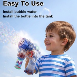 Pistola de Burbujas Clásica para Niños, Máquina de Burbujas Eléctrica Automática con Luz LED, Juguete para Fiestas de Verano al Aire Libre, Regalo - Product Image 4
