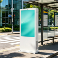 Kiosque numérique LCD extérieur 43 pouces IP66 3000 nits de luminosité avec caméra, RFID, NFC et écran tactile pour arrêt de bus et café