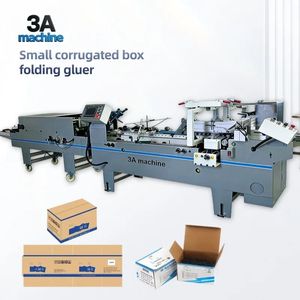 Machine à coller les boîtes en carton automatique 3A 800A-2 avec colle froide pour l'emballage chimique et alimentaire, design compact, emballage en bois - Product Image 1