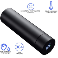 Vente en gros de tasses à café de voyage personnalisées avec logo, sans BPA, à double paroi isolée, avec affichage de la température LED, bouteille d'eau intelligente