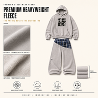 Ensemble deux pièces de survêtement molletonné épais pour homme, haute qualité, avec finition brute et effet vieilli, style streetwear vintage, fabrication sur mesure