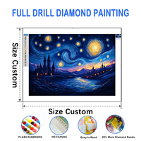 Kit de Peinture Diamant 5D Rectangulaire Paysages Abstraits Célestes Style Américain, Art DIY pour Adultes, Décoration Murale Moderne pour la Maison, avec Plateau