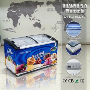 Vetrina Espositiva Commerciale per Gelato con Porta Scorrevole in Vetro e Telaio in Alluminio, con Luci LED e Funzione di Congelamento - Product Image 2