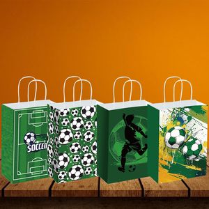 12 sacs cadeaux en papier sur le thème du football avec poignées, sacs à friandises pour les jours de match, anniversaires et autres événements sportifs - Product Image 1
