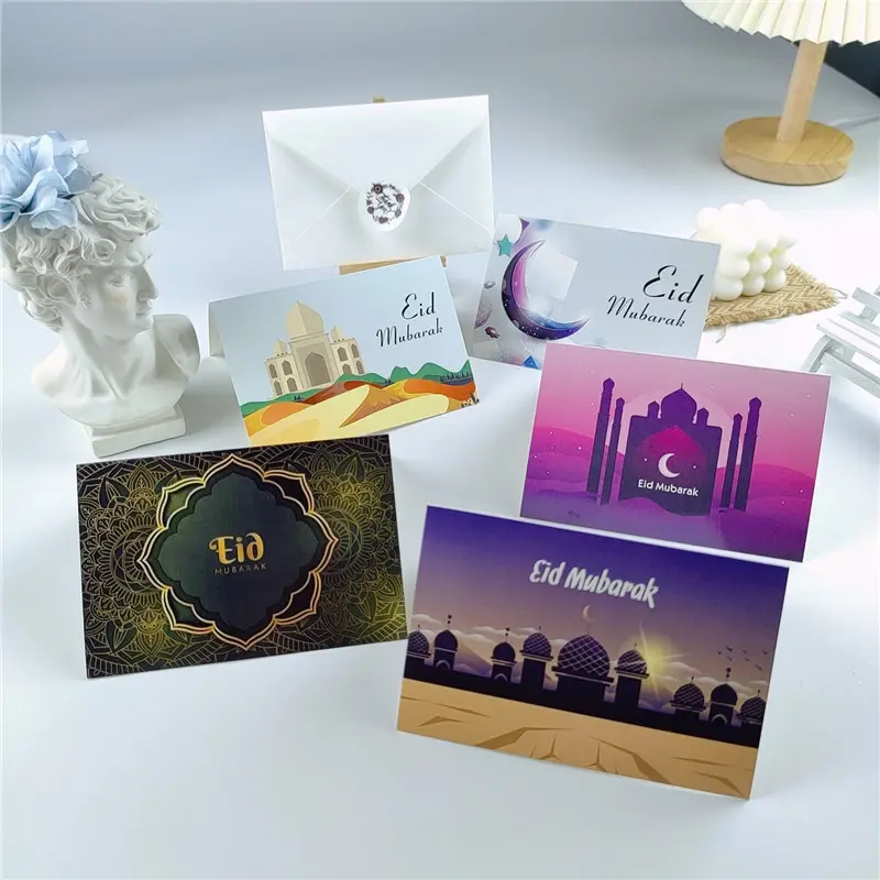 Islamische Eid al-Fitr Gruß karte Rouzi Festival Segen gefaltete Nachrichten karte mit Umschlag eid Karten