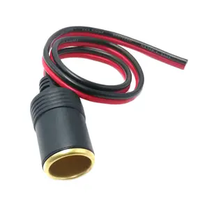 12v Female Cable Cigar Jack Battery Car Cigarette Lighter Socket Female Cable Car Power Socket Cigarette Lighter On The Panel