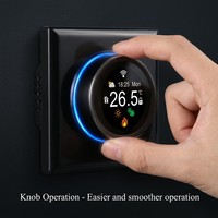 Termostato Inteligente con Perilla, Pantalla TFT a Color de 1.28 Pulgadas, Vidrio Templado 6H, Programación de 7 Días, Control Remoto por Aplicación Tuya, 230V, para Cocina y Hotel