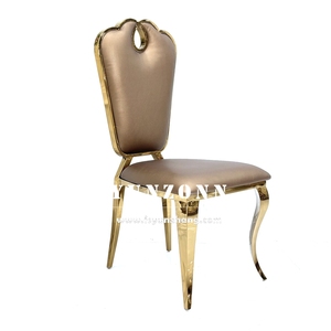 Mobilier royal chaises de <span class=keywords><strong>salle</strong></span> de banquet de mariage en métal chaise de banquet en or pour réception de mariage contemporaine - Product Image 5