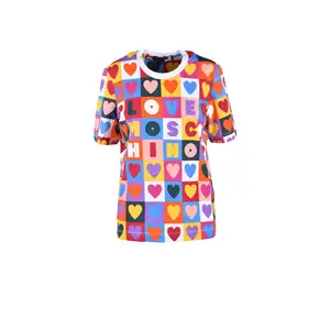 Klasik aşk Moschino Logo T-Shirt-Modern kadın için Premium yumuşak dokunuşlu kumaş-zahmetsiz moda