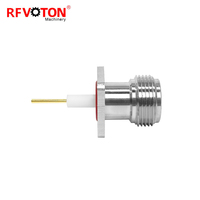 Usine RF coaxial coaxial 4 trous bride 17.5mm N Type femelle Jack soudage soudure montage sur panneau avec connecteurs à broches 20mm