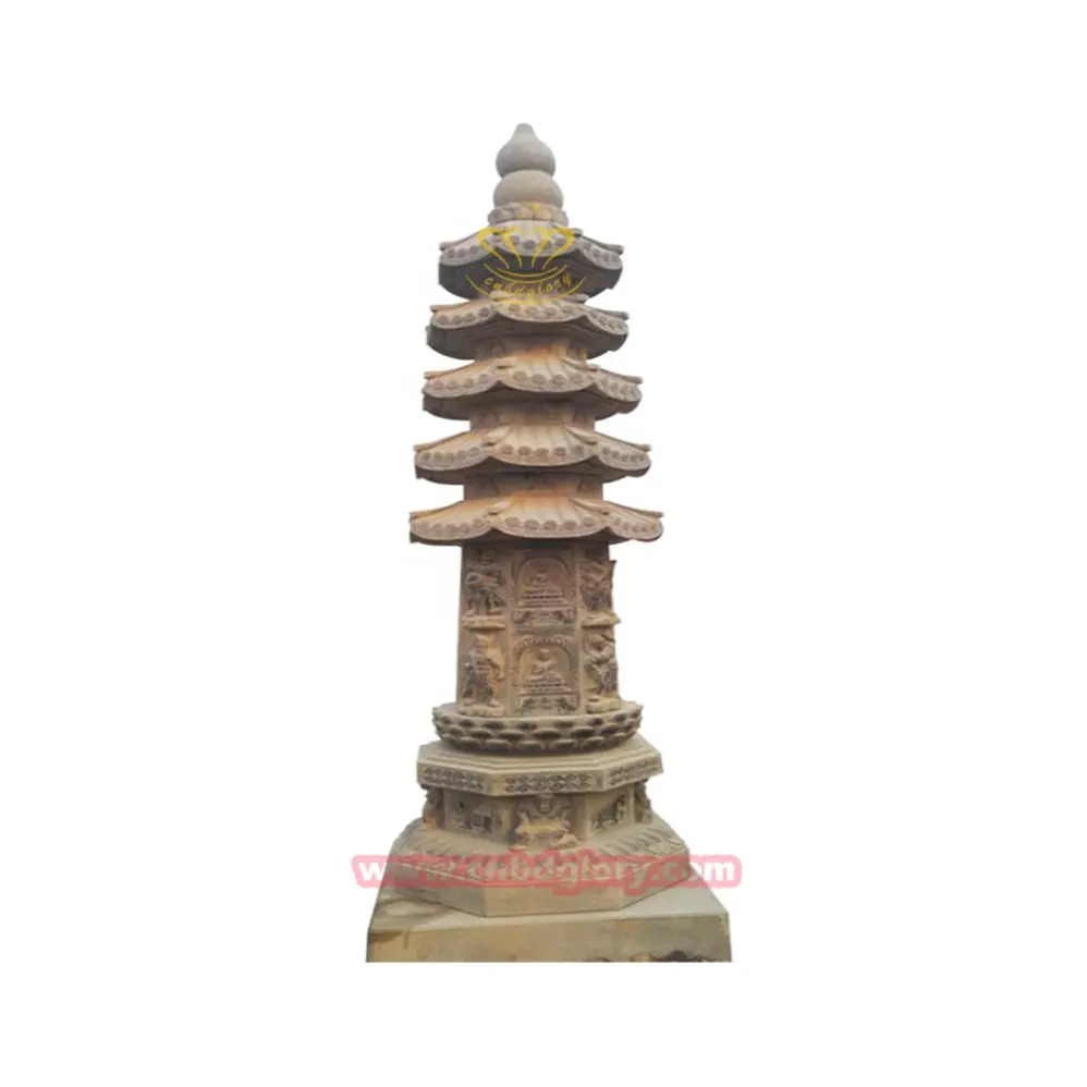 Natural Stone Religious Large Marble Relief Buddha Statue Antique Stupa