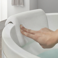 Oreiller de bain en maille 3D de luxe en mousse PU souple étanche à l'humidité avec dossier antidérapant coussin d'hôtel sans poinçon pour salle de bain