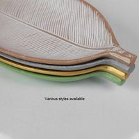 Populaire En Gros Personnalisé À La Main Coloré Fruits Dessert Gâteau Snack Laque Plateau De Service Feuille D'or Porte-Savon