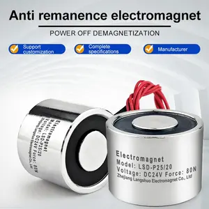 Electromagnet LSD-P25/20 Cylinder Electric Magnet DC12V 24V Strong Electromagnetic Solenoid Sucker Non-Standard Custom