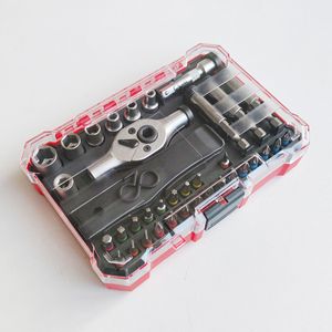 38-Piece 1/4 Mini Double-Ended Ratchet Wrench Set With Colored Bits For Bicycle Repair - Product Image 4