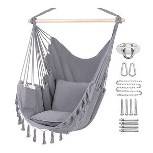 <span class=keywords><strong>Hamaca</strong></span> de algodón de macramé para niños y bebés, columpio con <span class=keywords><strong>dos</strong></span> cojines suaves, columpio colgante para patio y exterior - Product Image 3