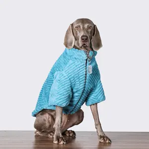 Qiquペット用品カスタム新しいデザイナー犬ぬいぐるみジッパーコート中型大型犬用冬犬服外出服ラブラドール