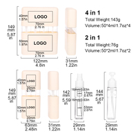 Kit de flacons cosmétiques de voyage en plastique rechargeables et étanches pour une utilisation en avion