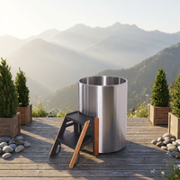 Vapasauna 1-Personen-Kaltwasserbecken, runde Edelstahl-Spa-Wanne für Sportlererholung, Eisbad, einfach aufzubauen für Fitness-Studio, Villa, Pool – anpassbar