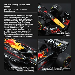 Coche de Carreras HMB Red Bull <span class=keywords><strong>F1</strong></span> RB19, Modelo de Aleación Fundida a Presión, Juguete Decorativo para Niños y Coleccionistas con Proporción <span class=keywords><strong>1</strong></span>:<span class=keywords><strong>18</strong></span> - Product Image 5