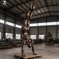 Sculpture d'acrobate en bronze, artisanat métallique, figurine d'acrobate durable faite à la main, art pour la décoration intérieure des hôtels, des villas et des couloirs