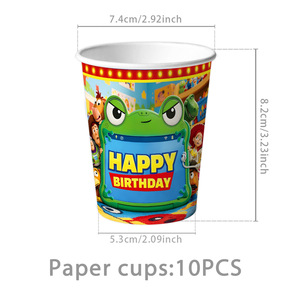 Nuovo Arrivo Set di Decorazioni per Feste di Compleanno a Tema Cartoni Animati, Piatti e Bicchieri di Carta Usa e Getta, Palloncini, Set di Stoviglie in Carta - Product Image 5