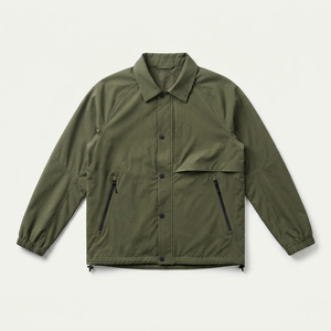Mens Coach <b>Jacket</b> Casual Lightweight Windbreaker Snap Button Shell Outerwear Modern Unisex Wholesale Apparel Supplier - Product Image 1