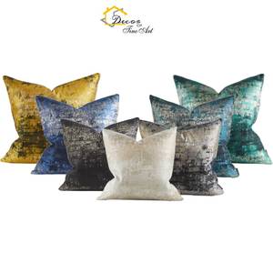 THE-TINOART 20x20 22x22inches Pillow Case Luxury Jacquard Black <strong>Blue</strong> Forest Cream Gold Shinny Throw Pillow <strong>Cushion</strong> <strong>Cover</strong> - Product Image 1