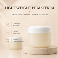 Pot cosmétique en PP 50g 100g 200g, emballage double couche pour soins de la peau, pot en plastique à large ouverture avec logo personnalisé