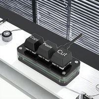 Keyboard Keypad makro lampu latar RGB satu tangan, alat produktivitas baru antarmuka USB 3 tombol pintas untuk operasi Desktop