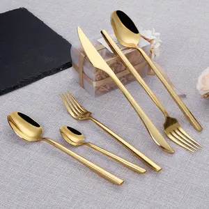 Besteck setzt Luxus hochwertige Edelstahl Restaurants Gold Bestecks ets für Hochzeits messer Löffel Gabel für den Außenbereich