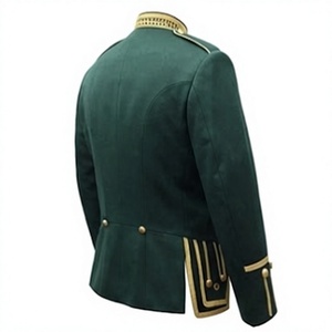 Veste écossaise doublette vert Highland pour homme, en laine, col montant, boutons recouverts, coupe classique - Product Image 4