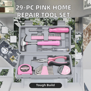 29-Piece <b>Pink</b> Multi-Functional Carbon Steel Hand Wrench Household Hardware Toolbox Gift <b>Tool</b> <b>Set</b> Hard Case for Home Repairs OEM - Product Image 2