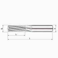 Fraise à fileter à profil complet pour aluminium non revêtu, à cannelure polie, haute vitesse, pour usinage CNC, usage général, métrique profond, spirale