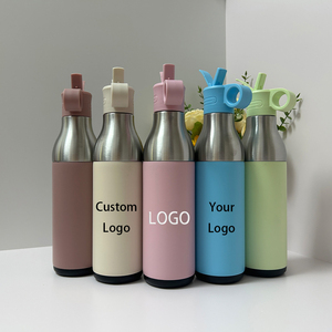 Custom Logo Detachable <b>2</b>-in-1 Stainless Steel Water Bottle with Flip Straw Lid Double Wall Vacuum Insulated Sport <b>Flask</b> - Product Image 1