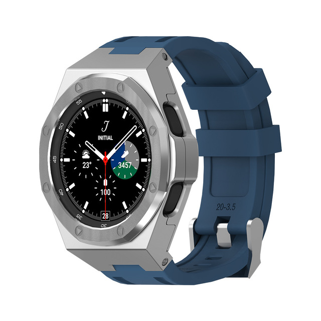 Modification Kit for Samsung Galaxy Watch 4 Classic Smart Watch case Band 40mm 44mm 45mm 46mm Bezel Frame Rubber Strap