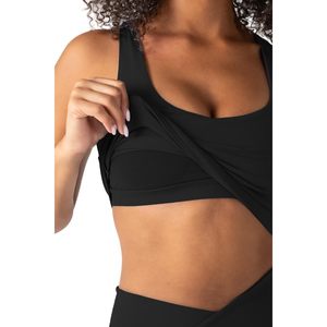 Custom Active Sports Bra Tank Women Racerback <b>Crop</b> <b>Top</b> Built In Bra Removable Cups Low Impact Yoga Gym Workout Wear - Product Image 3