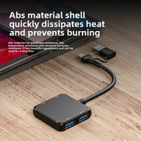 Hub USB 3.0 Ultra Tipis 4 Port Tipe-C, Alternatif Docking Station untuk Laptop PC Mac Chromebook HDD, Transfer Data Cepat